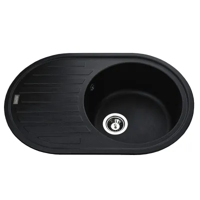 Гранітна мийка Globus Lux OHARA 770х500-А0001, чорний металік
